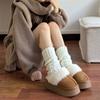 Calcetines de punto JK nuevos de otoño e invierno para mujer, calcetines torcidos de 8 caracteres apilados, lana cálida, protección para botas que estilizan las piernas