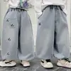 Calça Jeans Masculina Primavera e Outono 2026 Novo Estilo Coreano Calça Larga Calça Casual de Primavera Calça Lanterna para Bebê
