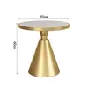 Mesa de Café Pequeña Nórdica de Lujo Ligero, Mesa Lateral para Sofá, Mesa de Esquina para Sala de Estar del Hogar, Mesa Redonda Pequeña Moderna Minimalista de Pizarra y Mármol
