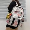 Mochila de Marca de Moda para Hombre, Elegante y Genial, Gran Capacidad, Mochila de Viaje Versátil con Graffiti, Bolso Escolar Casual de Moda para Estudiante Universitario