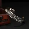Pulseira masculina de prata de lei s925 artesanal bruta padrão antigo em relevo prata tailandesa retrô personalidade antiga moda punk