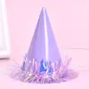 Mini Sombrero de Cumpleaños para Gatos, Reptiles, Perros, Sombreros para Mascotas, Decoraciones de Fiesta, Accesorios para la Cabeza, Sombrero Puntiagudo con Borla de Gota de Lluvia 3D