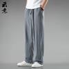 Calça de Linho Estilo Chinês de Verão Masculina Solta Plus Size Casual Calça Retrô Respirável Reta Calça de Linho de Algodão Hanfu