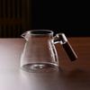 Cafeteira de Vidro Borossilicato Alto para Café Coado Manual, Jarra de Compartilhamento em Forma de Nuvem, Grande Capacidade para Uso Doméstico, Resistente a Altas e Baixas Temperaturas, Xícara de Café com Alça de Madeira