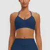 Ropa de Yoga Nueva Cepillada para Mujer Sujetador Halter Chaleco Deportivo a Prueba de Impactos para Correr Fitness Secado Rápido Sujetador de Yoga