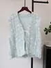 Chaleco de punto con patchwork de malla resistente, diseño de mariposa tridimensional, nuevo suéter chaleco dulce en capas para otoño e invierno para mujer