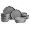 Juego de Vajilla Nórdico Simple Tazón de Cerámica Plato para el Hogar Platos Amazon Combinación de Tazón y Plato Gris