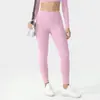 Mallas de Yoga Cepilladas para Mujer Control de Abdomen Levantamiento de Glúteos Cintura Alta Fitness Pantalones Largos Transpirables Secado Rápido Running Deportes Pantalones de Crisantemo