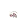 Anillo de flor con lazo de circón, dulce y exquisito, de moda, elegante anillo de dedo de alta gama, pulsera combinable para mujer.