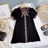 Promoção Vestidos Infantis Moda Verão Novo Estilo 2025 Versão Coreana Vestido para Bebê Menina Laço Manga Curta Vestido Princesa