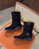 Botas de Moda de Tobillo Medio Plegadas Apiladas Estilo Extranjero Chic de Tendencia Otoño Invierno 2026 Sentido de Diseño de Nicho Retro