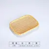 Platos de postre tejidos estilo ratán de melamina, bandejas para servir de restaurante de hot pot, vajilla tejida de bambú, platos rectangulares y platos de plástico imitación porcelana