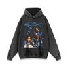 Suéter con capucha pesada y desgastada con estampado de retrato de rap hip hop europeo y americano para hombres y mujeres, top informal holgado retro lavado