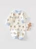 Outono e inverno novo macacão de bebê recém-nascido khai roupa de escalada masculino e feminino khafu algodão puro sem costura primavera e outono