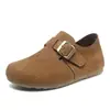 Zapatos para Mujer 2026 Otoño Nuevo Estilo Aumento Interno de Altura Casual Zapatos de Vestir Moda Retro Hebilla Fondo Plano Zapatos Birkenstock Zapatos para Mamá