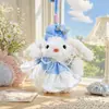 Lindo Llavero de Conejo de Orejas Largas con Vestido de Princesa de Peluche Figura de Muñeca de Dibujos Animados Cosplay Colgante para Bolso de Pareja Pequeño Regalo
