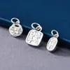 Colgante macizo de plata pura s925 con diseño de flor de durazno para atraer riqueza y prosperidad, accesorios para abalorios y ensartar DIY