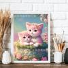 Comercio exterior transfronterizo caliente lindo gato pintura de diamantes figura grupal diamante redondo diamante completo diamante cuadrado DIY pintura decorativa para sala de estar al por mayor
