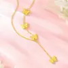 Collar con Borlas de Mariposa de Rueda de la Fortuna para Mujer Accesorios de Plata de Ley S925 Diseño de Nicho Cadena para Clavícula de Alta Gama Joyería