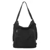 Nova Bolsa Feminina de Lona Simples Versátil Bolsa de Ombro Única Bolsa Transversal para Alunos Aula Mochila de Grande Capacidade para Passeio