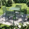 Juego de mesa y sillas para exteriores, mesa cuadrada pequeña de hierro forjado para ocio, juego de tres piezas de mesa y sillas para balcón de jardín, patio, tienda de té con leche, cafetería