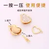 Accesorios de Cierre para Pulsera y Collar en Forma de Corazón Paquete Conservador de Color Oro Real de 18K Incrustado con Circonita Conector de Cierre para Pulsera de Perlas DIY
