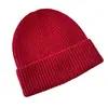 Gorro 100% Lana Pura, Tejido y Engrosado para Otoño e Invierno, Para Mujer, Color Sólido, Todo Cachemir, Versátil, Gama Alta, Cálido, Gorro de Lana para el Frío