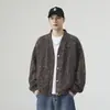 Chaqueta de trabajo casual retro americana de moda, corte holgado, cuello alto, para hombres jóvenes, perfecta para primavera y otoño de 2026