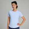 Primavera/Verão 2026 Blusa de Yoga Solta e Fina com Gola Redonda e Manga Curta Top de Manga Curta para Fitness Esportes Pilates Feminino