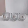 Taza de Vela de Vidrio Portavelas de Aromaterapia Taza 5538 Taza de Vela con Rayas Verticales Taza de Vela Vacía Tarro de Vela