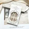Venda Quente Transfronteiriça Flor Borboleta Usável Dourado Branco Francês Folha de Ouro Manicure Unhas Postiças 24 Peças Pontas de Unha Formato Amêndoa