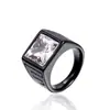 Directo de fábrica joyería europea y americana moda retro anillo de acero inoxidable hombre gema moda anillo de acero de titanio