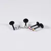 Aretes de Acrílico para Labio Transfronterizos con Diamantes de Colores, Aretes de Varilla Suave con Diamantes, Aretes de Barra Negra en Forma de T con Rosca Interna y Base Plana