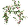 Guirnalda de Rosas Artificiales Flor Falsa Decoración de Conducto de Aire Acondicionado Cubierta de Enredadera Planta de Enredadera de Plástico Paisajismo Techo Pared