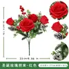Nuevos esquejes de rosa de Navidad de Amazon para decoración del hogar, flores de rosa artificiales para crear ambiente, decoraciones de Navidad