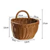 Cesta Tecida Nórdica Cozinha Cesta de Armazenamento de Gengibre e Alho Cesta Vintage de Parede Cesta Pequena Portátil para Flores Cesta Suspensa para Utensílios de Cozinha