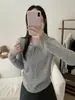 26 Ropa de Mujer de Principios de Primavera Suéter de Lana Puyuan de Moda Versátil Pura Deseo Malla con Lazo Suéter Tejido 100% Lana