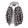 Comércio Exterior 2025 Primavera e Outono Novas Camisas de Manga Longa para Homens e Mulheres Camisas Xadrez Casuais com Capuz Estilo Japonês Camisas Jaqueta de Tamanho Grande