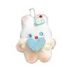 Lindo Llavero de Conejo de Peluche con Chirriador, Accesorio Decorativo para Bolso, Muñeca Colgante Encantadora para Niñas