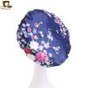 Gorro redondo de ala ancha elástico estampado satinado gorro de ducha gorro de noche tipo seda gorro para el cuidado del cabello TJM-301A