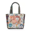 Bolsa de Mão para Mulheres, Estilo Étnico, Bolsa de Mão com Padrão de Elefante Fofo, Lancheira de Grande Capacidade, Bolsa de Mão Casual para o Dia a Dia, Tendência