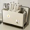Modelo nuevo 2026, estante para cuchillos de cocina sin taladro, tabla de cortar, portacuchillos, organizador multifuncional para palillos, solución de almacenamiento todo en uno