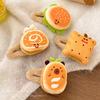 Pasador de pelo de hamburguesa marrón de dibujos animados lindo para mujer flequillo pan tostado pan pasador de felpa para niños pelo suelto clip bb tocado