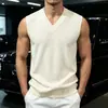 Chaleco de Punto sin Mangas 2026 Otoño Invierno Europeo Americano para Hombre Color Sólido Chaleco Suéter Ropa de Punto para Hombre Cuello en V Casual Ropa para Hombre