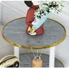 Mesa auxiliar móvil de lujo ligero para uso doméstico con tablero de roca, estante lateral para sofá de sala de estar con ruedas, mesa de centro pequeña con almacenamiento multicapa, mesa de esquina