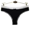 Fabricante Transfronterizo Temu Exportación Ropa Interior Femenina Algodón Hilo Borde de Encaje Color Sólido Tanga Ropa Interior Bragas para Mujer