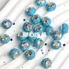 Argila Macia Redonda de 3 Fileiras com Diamantes Amazon Mais Vendido Três Fileiras Olhal Bola de Diamante Contas Bola de Argila Contas com Furo Grande Pulseira DIY Furo