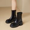 Botines Cortos Blancos de Tacón Alto Estilo Francés para Mujer, Nuevo Modelo 2026, Zapatos de Tacón Alto para Mujer, Botas de Otoño e Invierno para Mujer, Botas Elásticas Ajustadas para Mujeres Menudas