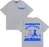 Rapper Nskk Kombate Merchandise do Álbum Camiseta Roupas Masculinas Moda Gótica High Street Camiseta de Algodão Masculina