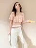 Design Simples e Delicado, Confortável e Versátil, Moderno para o Dia a Dia, Estilo Europeu, Novo Top Feminino Rosa Verão 2026